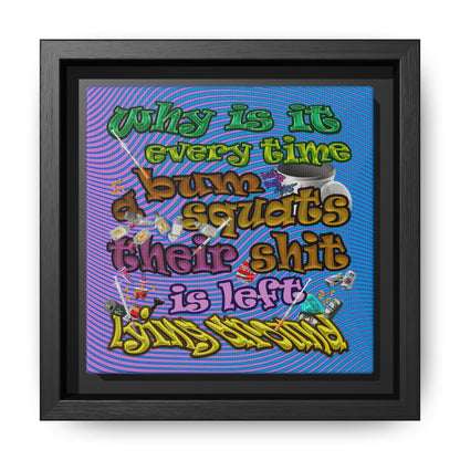 the bum's shit - framed canvas art (light blue-purple wave)