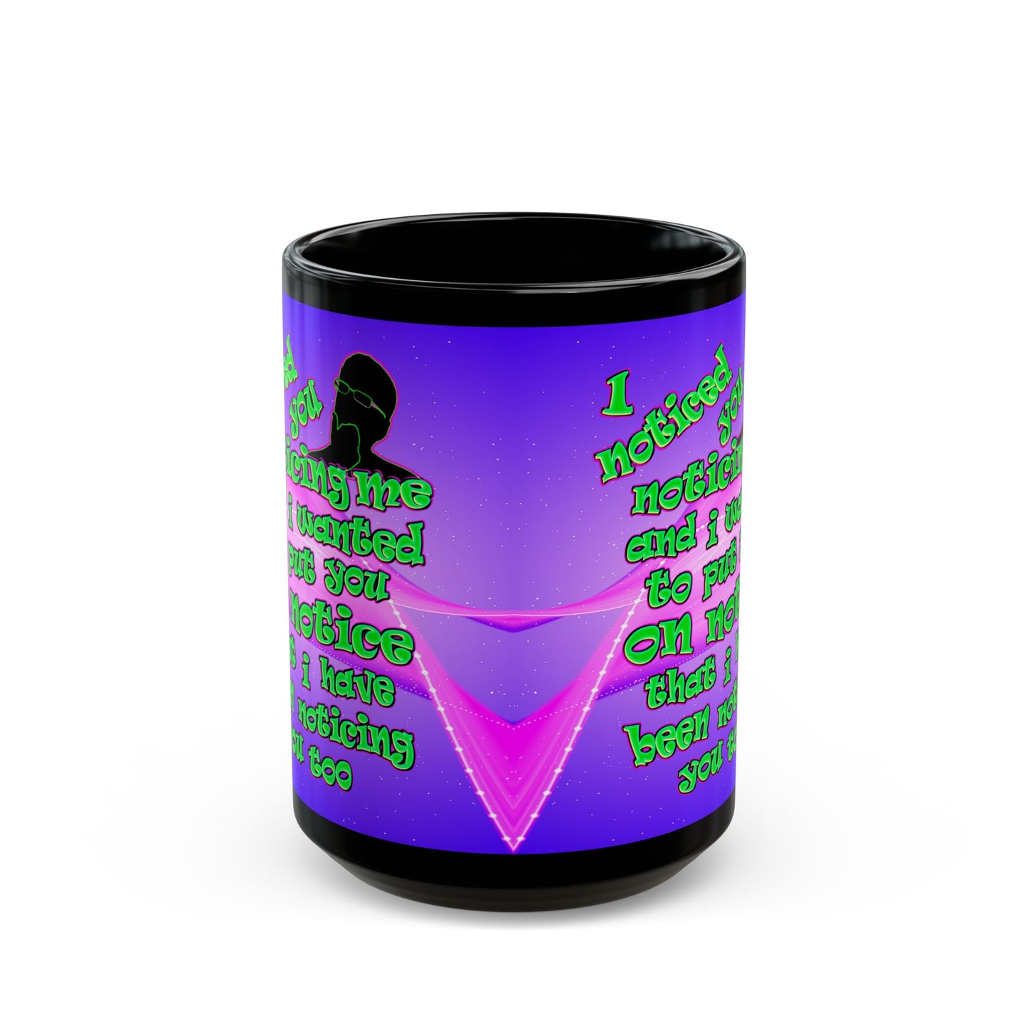 noticed you noticing - Black Mug (purple-pink wave)