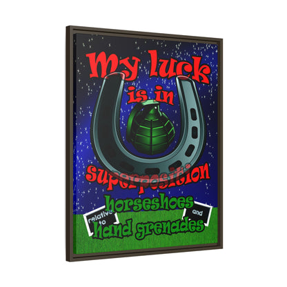 my luck - framed canvas art ('snoops' background)