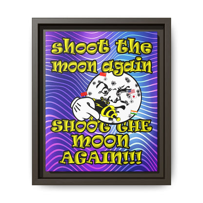 shoot the moon again - framed canvas art (purple wave)