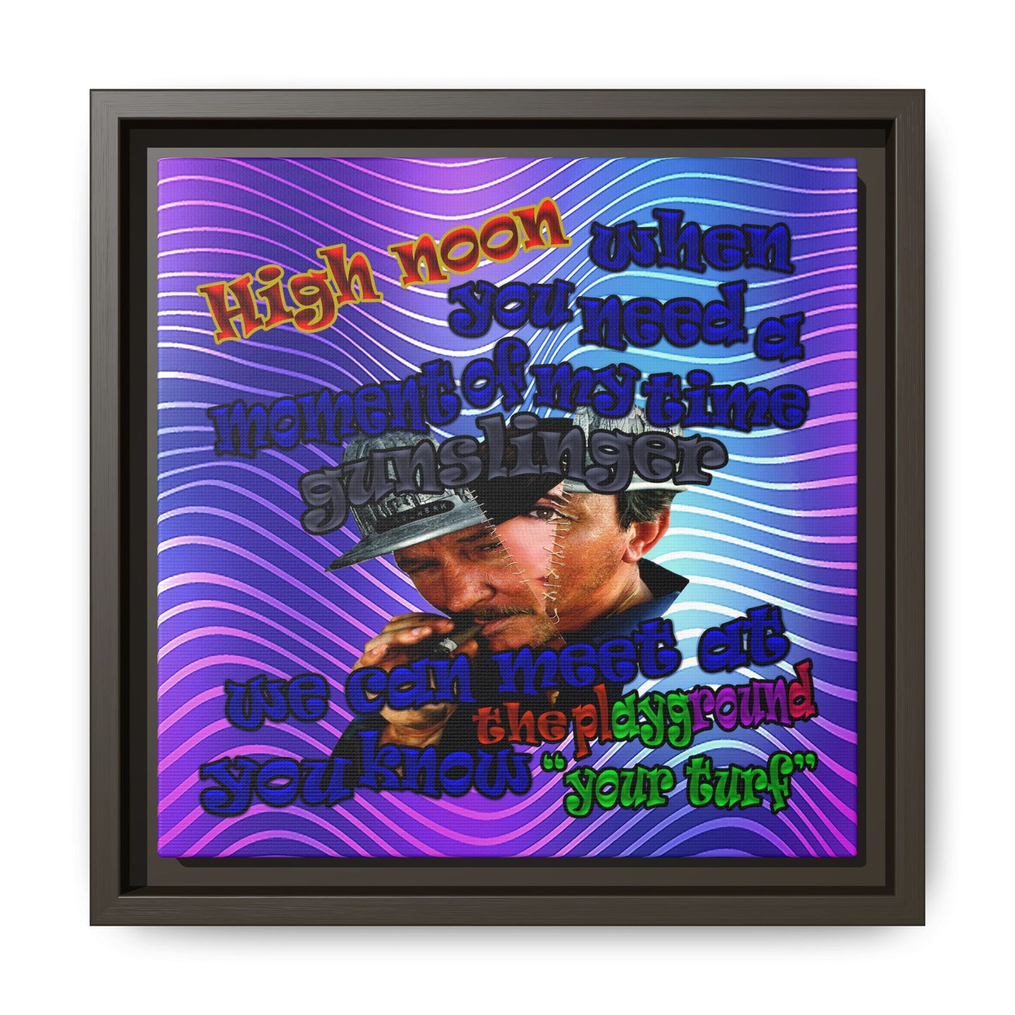 high noon - framed canvas art (purple wave)