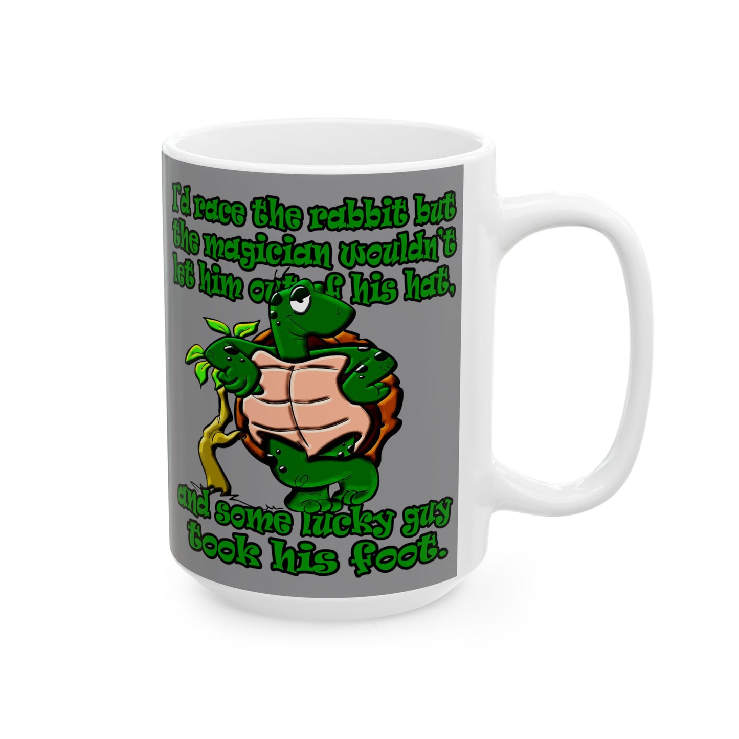 turtle race - White Mug (grey)