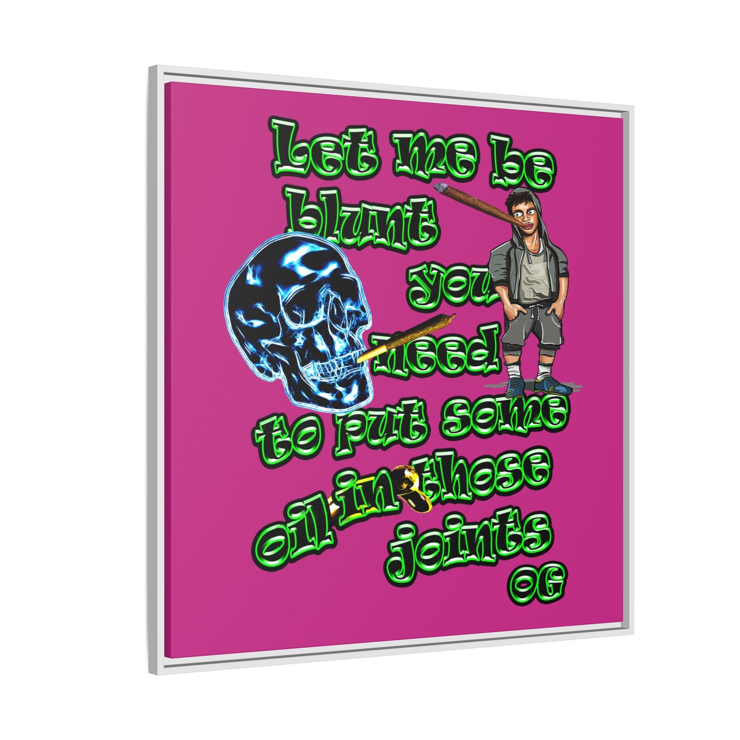 og - framed canvas art (pink)