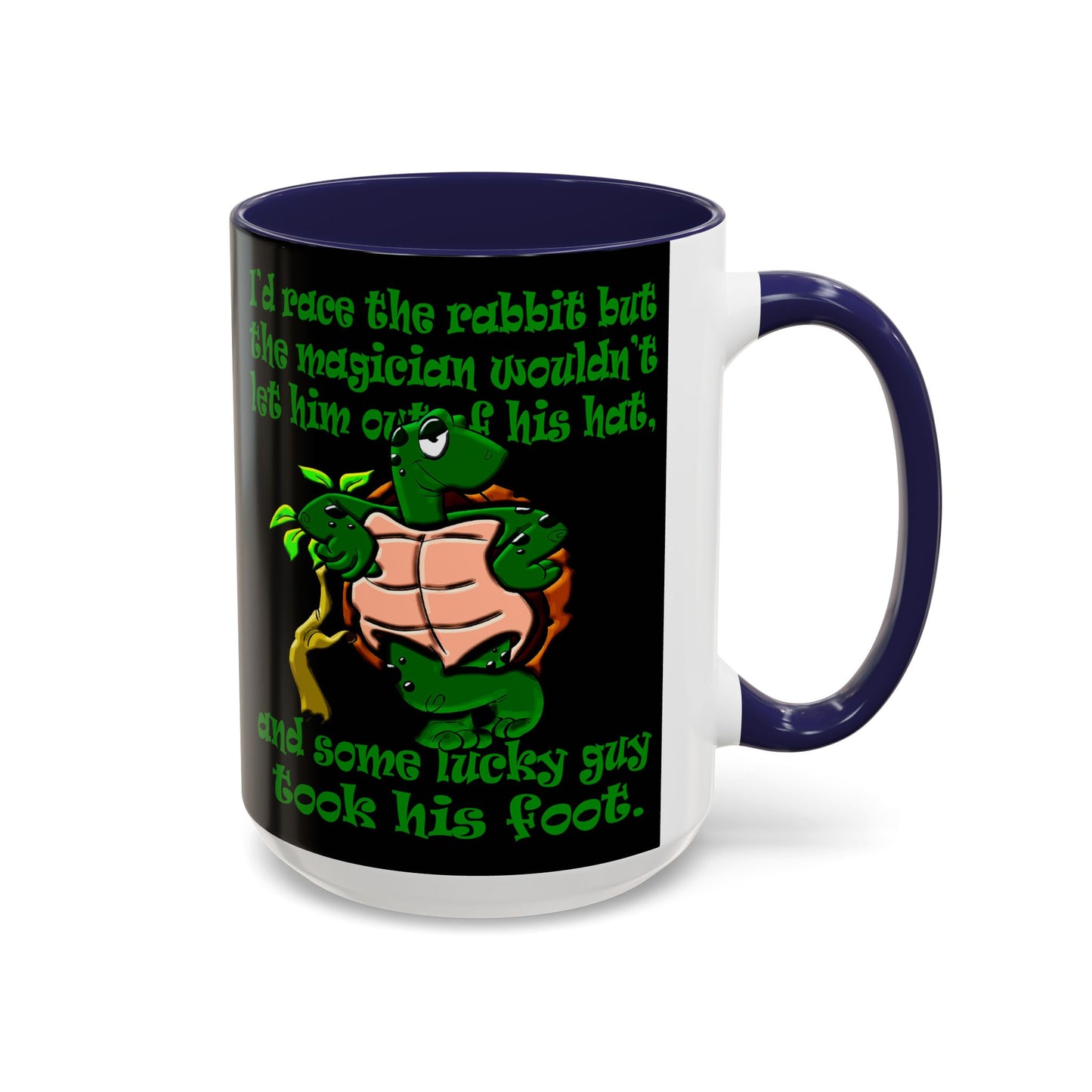 turtle race - Accent Mug (black)