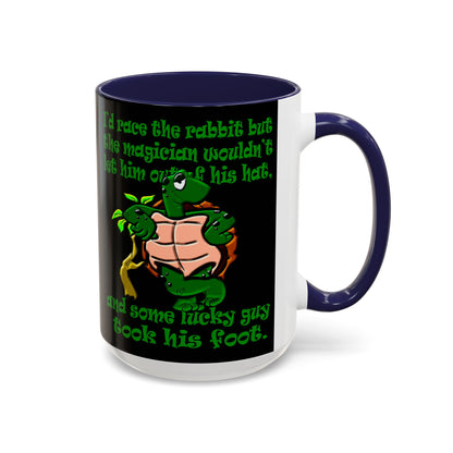 turtle race - Accent Mug (black)