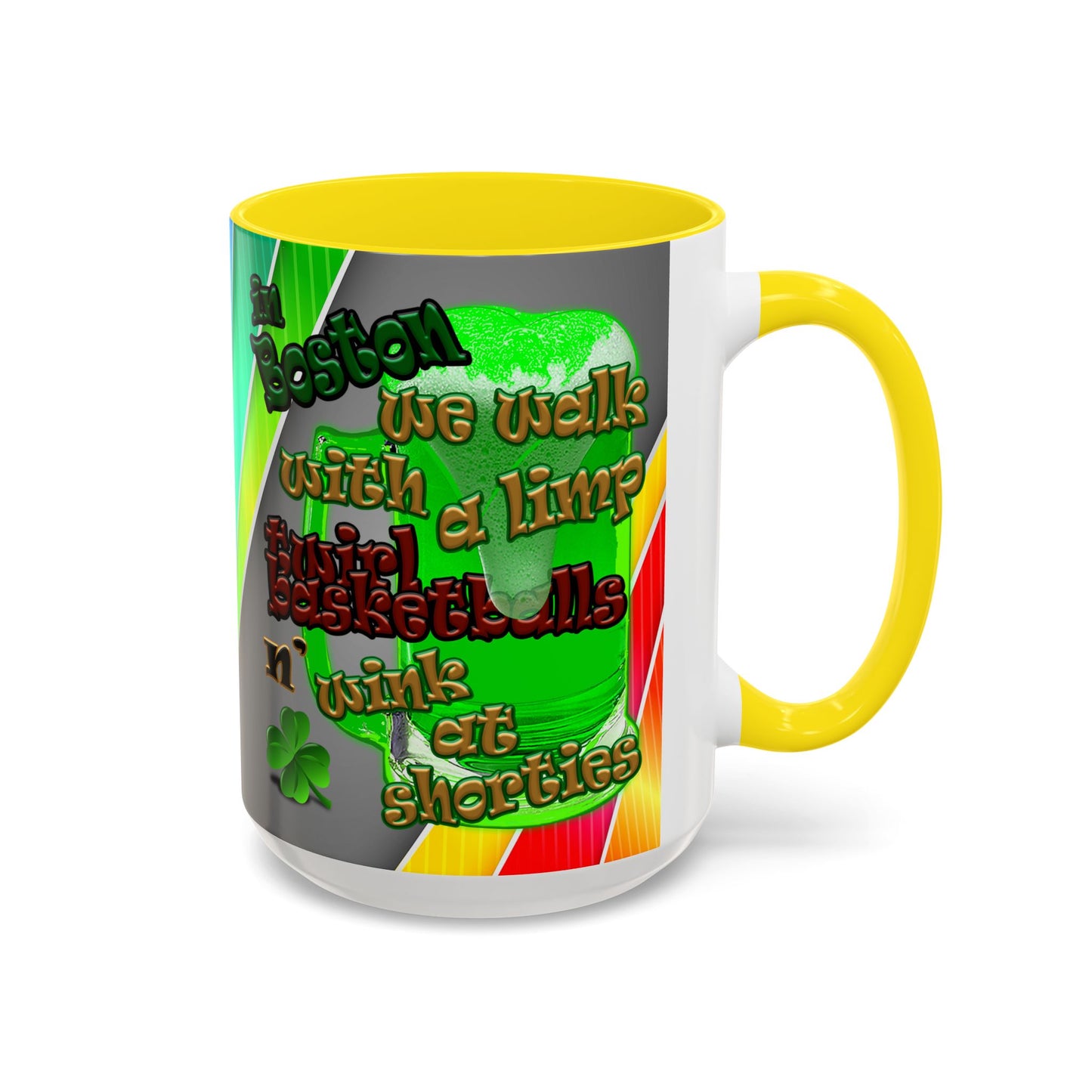 celtics logo - Accent Mug (rainbow split)