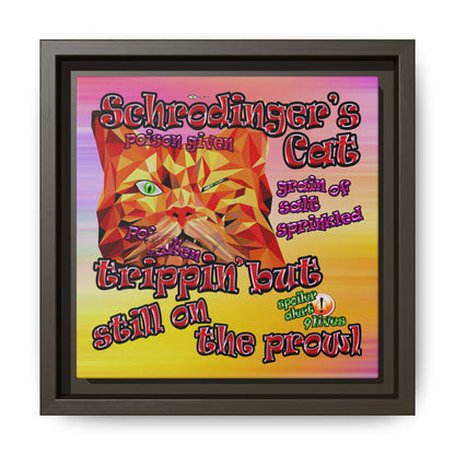 schrodinger's cat - framed canvas art (color blur)