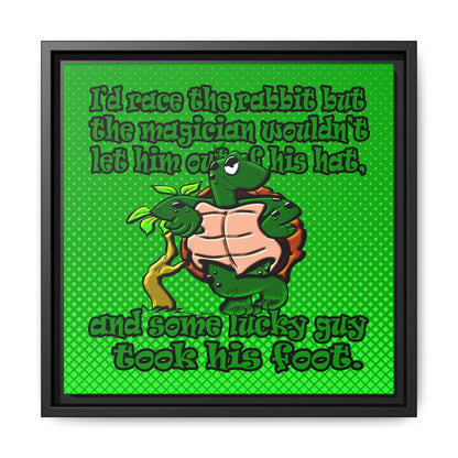 turtle race - framed canvas art (logo green)