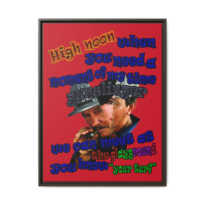 high noon - framed canvas art (dark red)