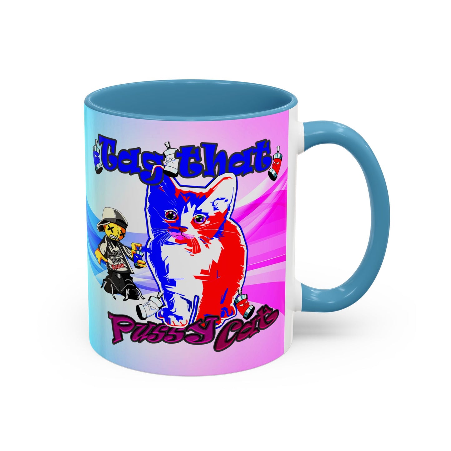 tag that - Accent Mug (light blue-pink wave)