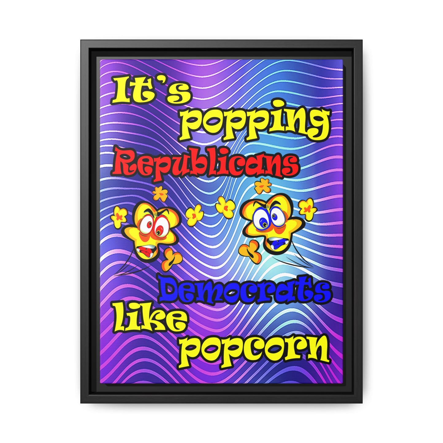 popping like popcorn - framed canvas art (purple wave)