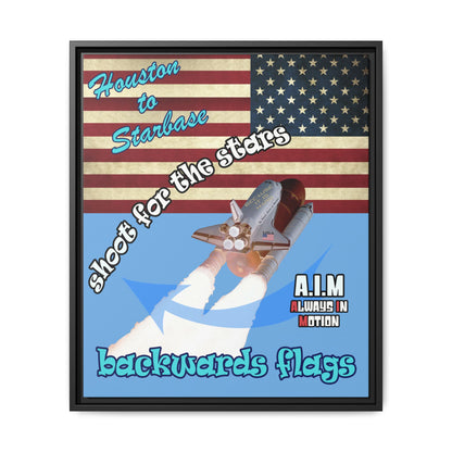 shoot for the stars - framed canvas art (light blue)