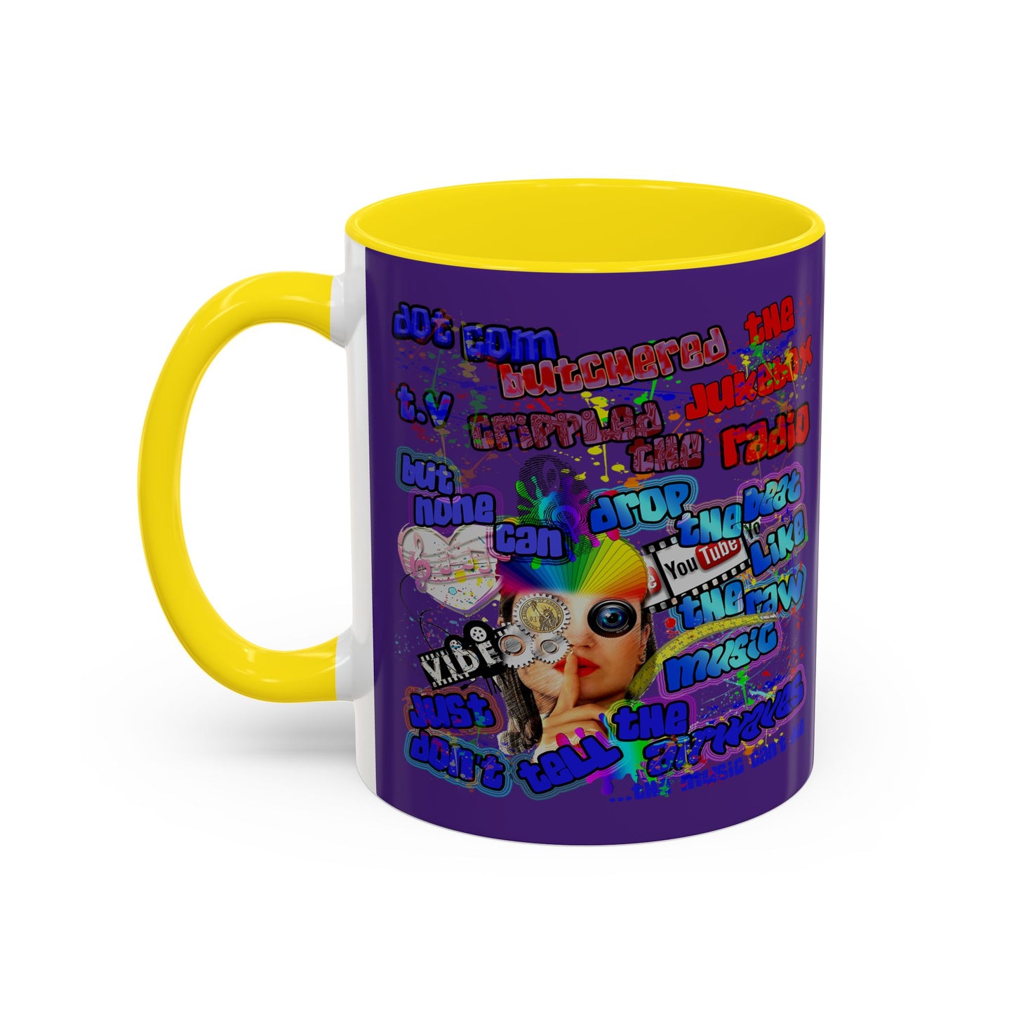 drop the beat - Accent Mug (purple)