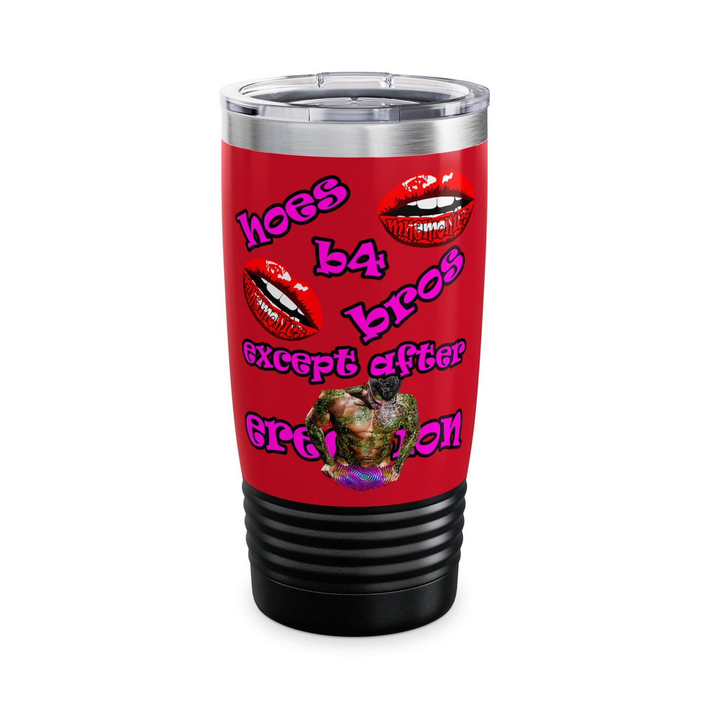 hoes b4 bros - Ringneck Tumbler, 20oz (dark red)