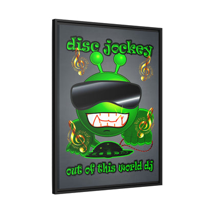 disc jockey - framed canvas art (grey-light grey)