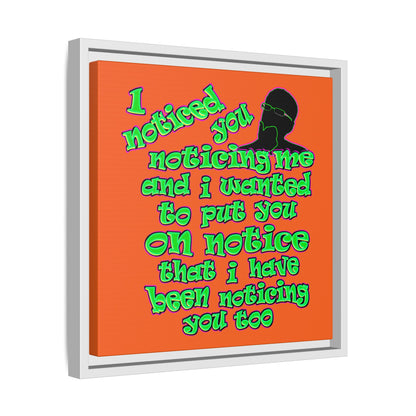 noticed you noticing - framed canvas art (orange)