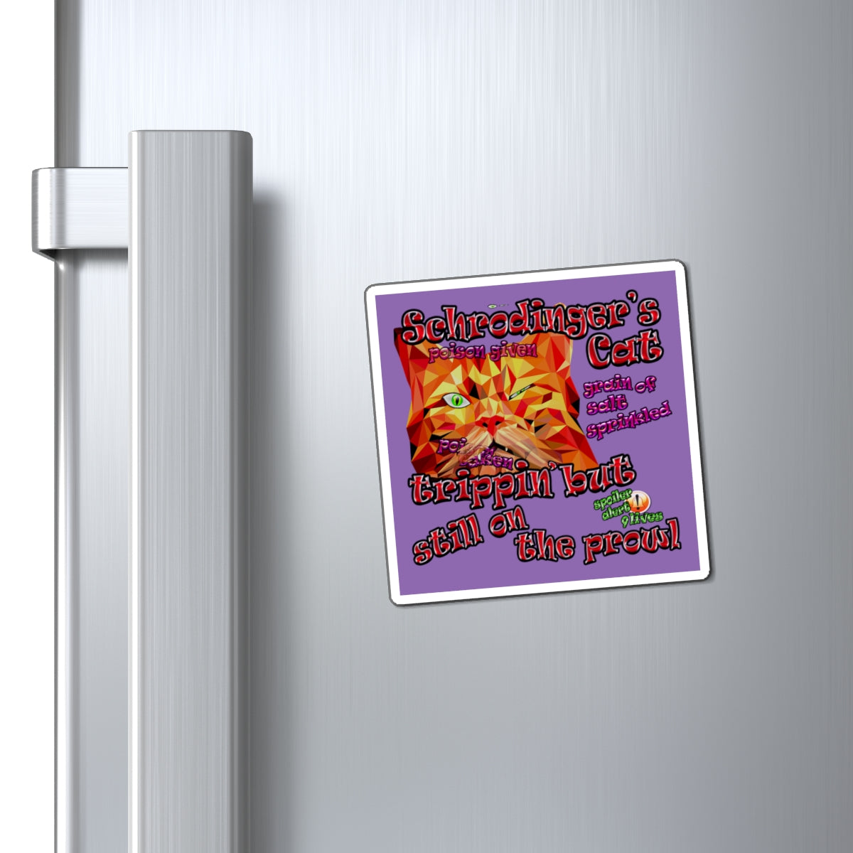 schrodinger's cat - Magnets - (light purple)