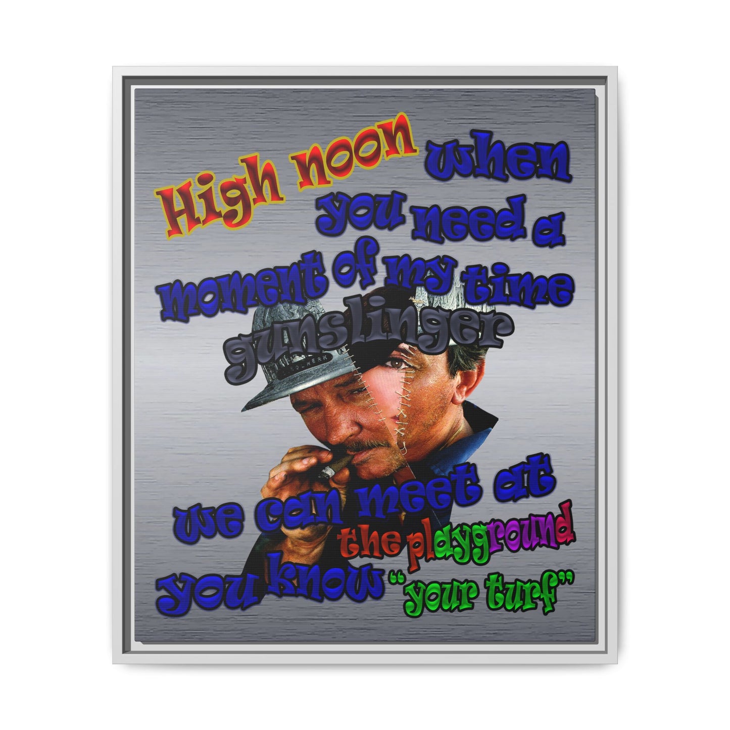 high noon - framed canvas art (brushed nickel)