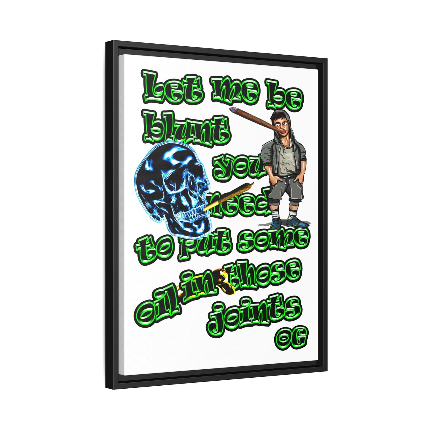 og - framed canvas art (white)