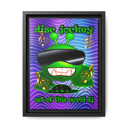 disc jockey - framed canvas art (purple wave)