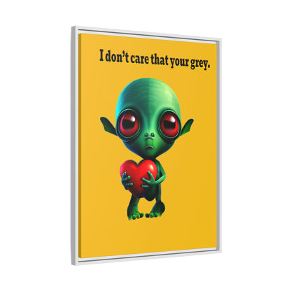I don't care that your grey - framed canvas art (yellow)