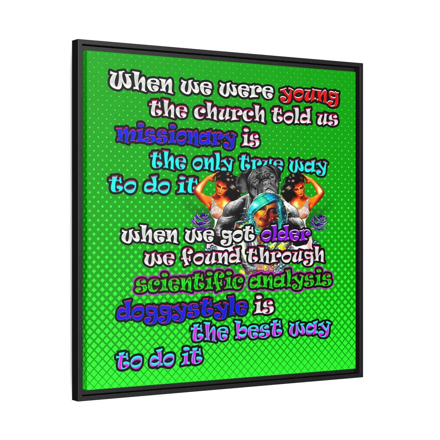 doggystyle - framed canvas art (logo green)
