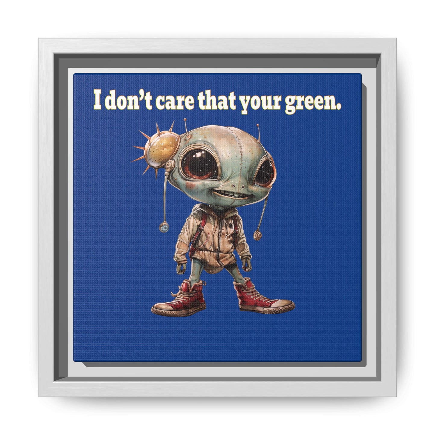 I don't care that your green - framed canvas art (dark blue)