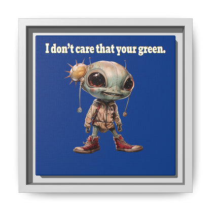 I don't care that your green - framed canvas art (dark blue)