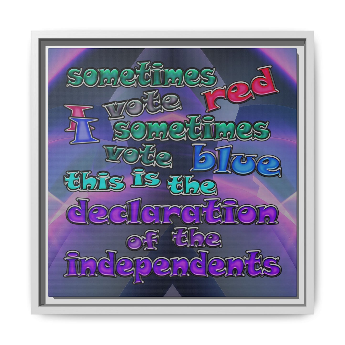 declaration of the independents - framed canvas art (grey-pink wave)