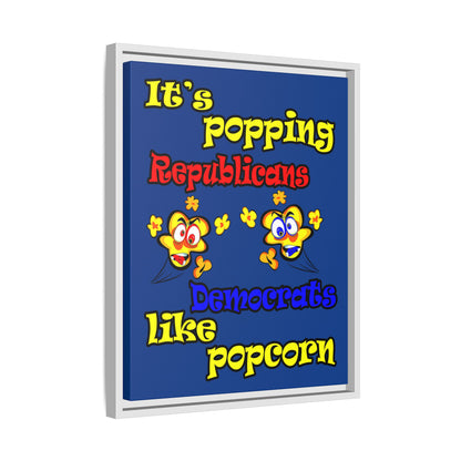 popping like popcorn - framed canvas art (dark blue)