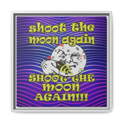 shoot the moon again - framed canvas art (purple wave)