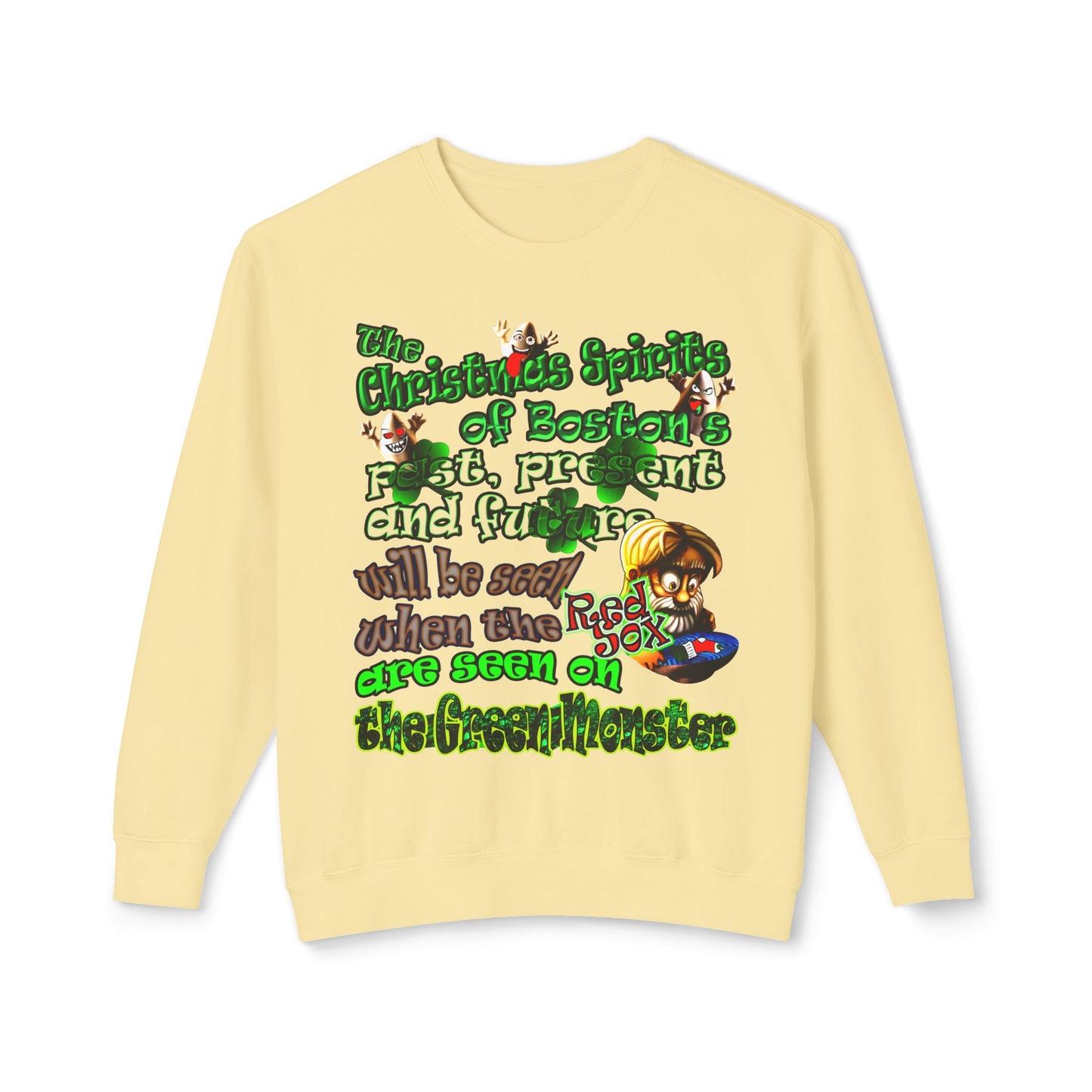 christmas spirits of boston - Unisex Lightweight Crewneck Sweatshirt