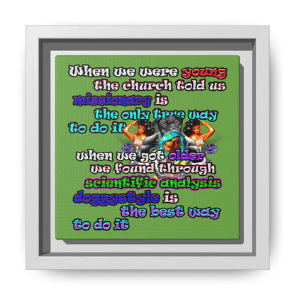 doggystyle - framed canvas art (green)
