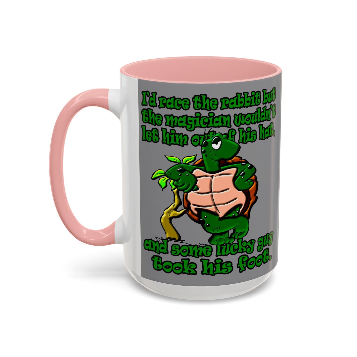 turtle race - Accent Mug (grey)
