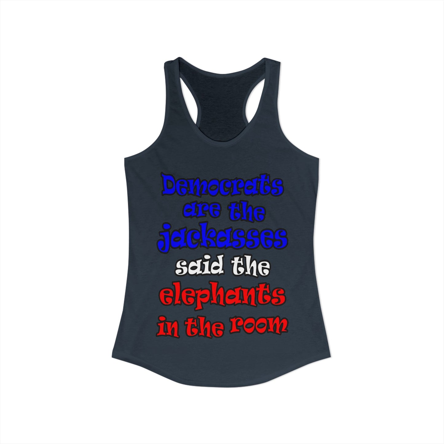 donkeys and elephants - Women's Ideal Racerback Tank