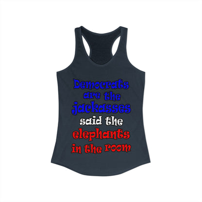 donkeys and elephants - Women's Ideal Racerback Tank