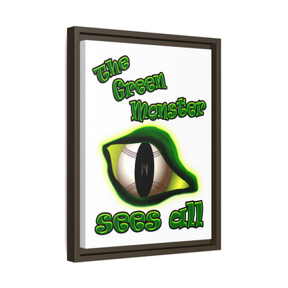 green monster - framed canvas art (white)