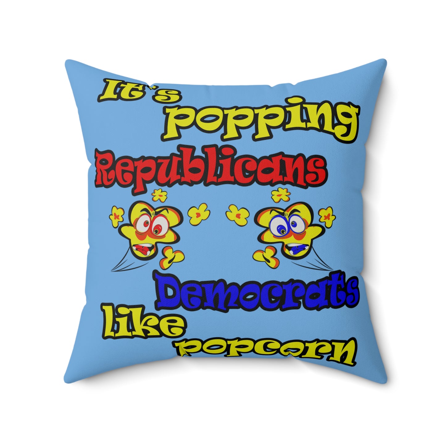 popping like popcorn - Faux Suede Square Pillow - (light blue)