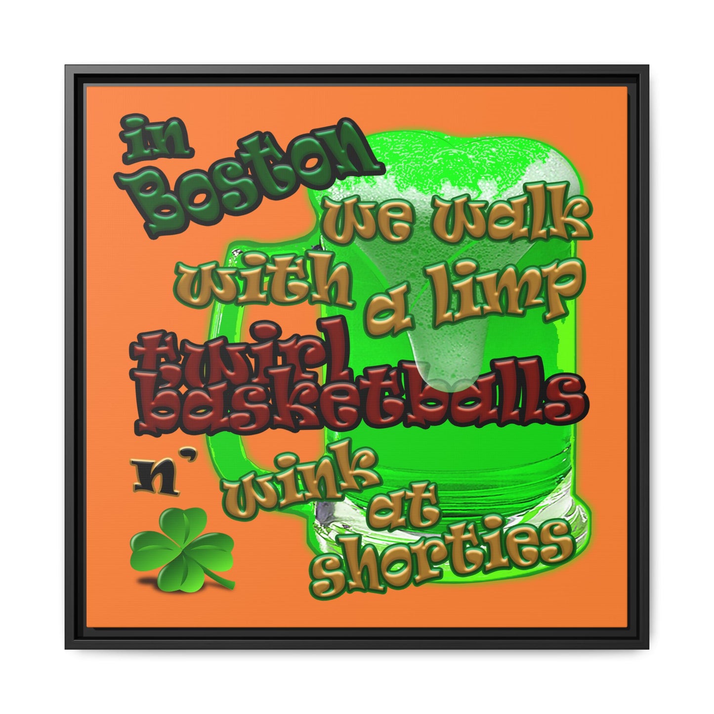 celtics logo - framed canvas art (crusta)