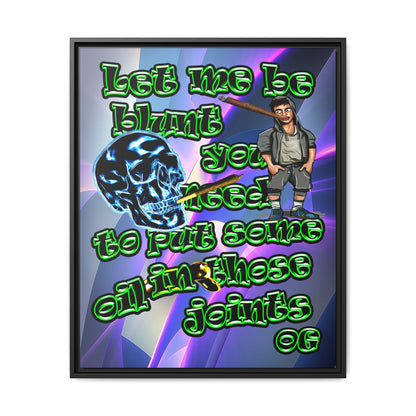 og - framed canvas art (grey-pink wave)