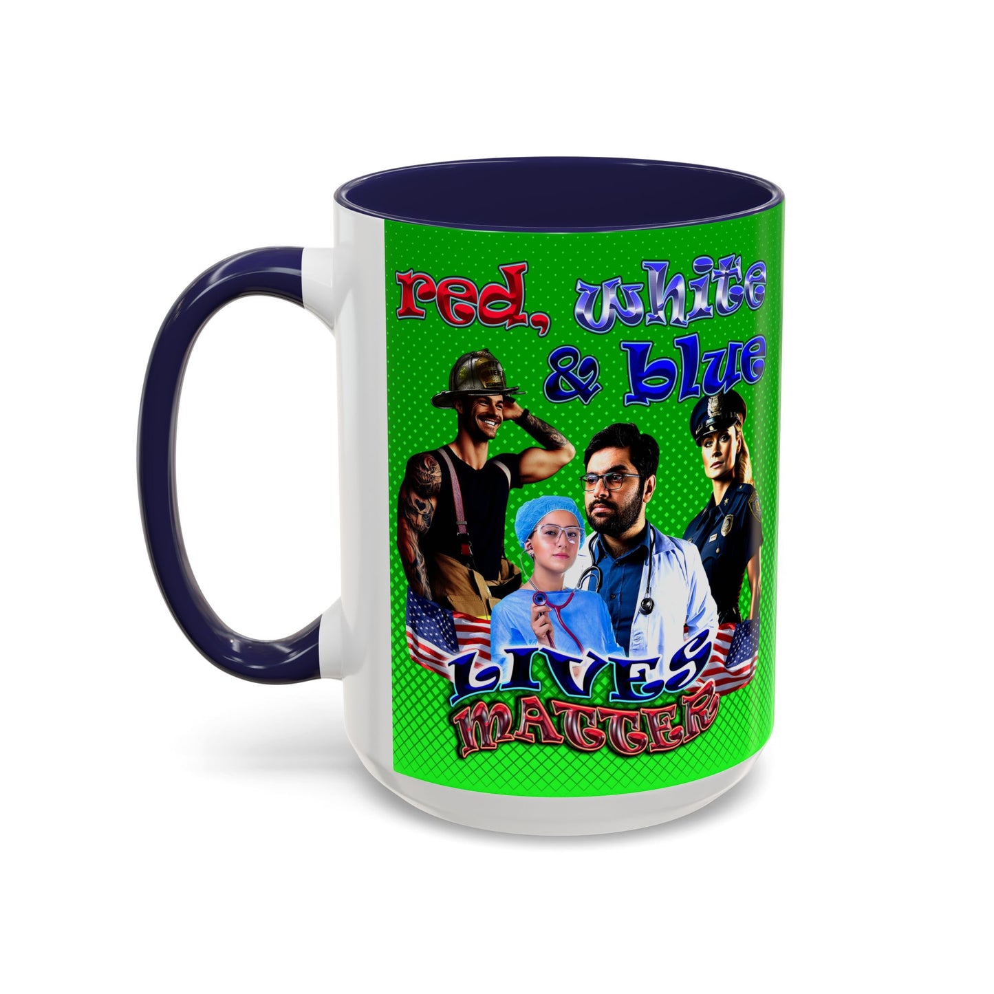 rw&b lives matter - Accent Mug (logo green)