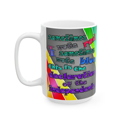 declaration of the independents - White Mug (rainbow split)