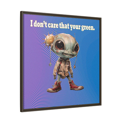 I don't care that your green - framed canvas art (light blue-purple wave)