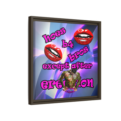 hoes b4 bros - framed canvas art (grey-pink wave)