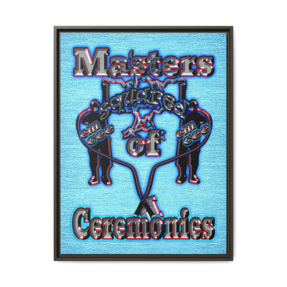 em cee squared - framed canvas art (faded blue)