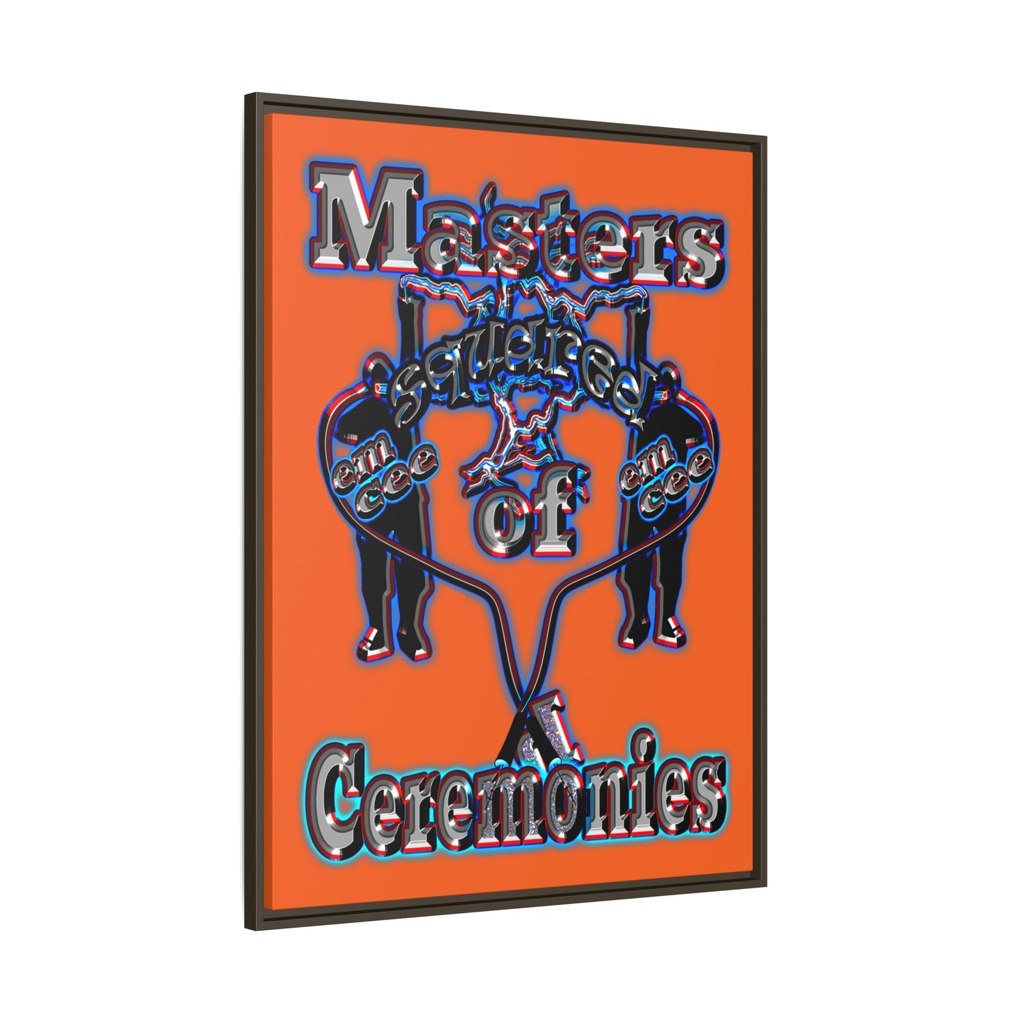 em cee squared - framed canvas art (orange)