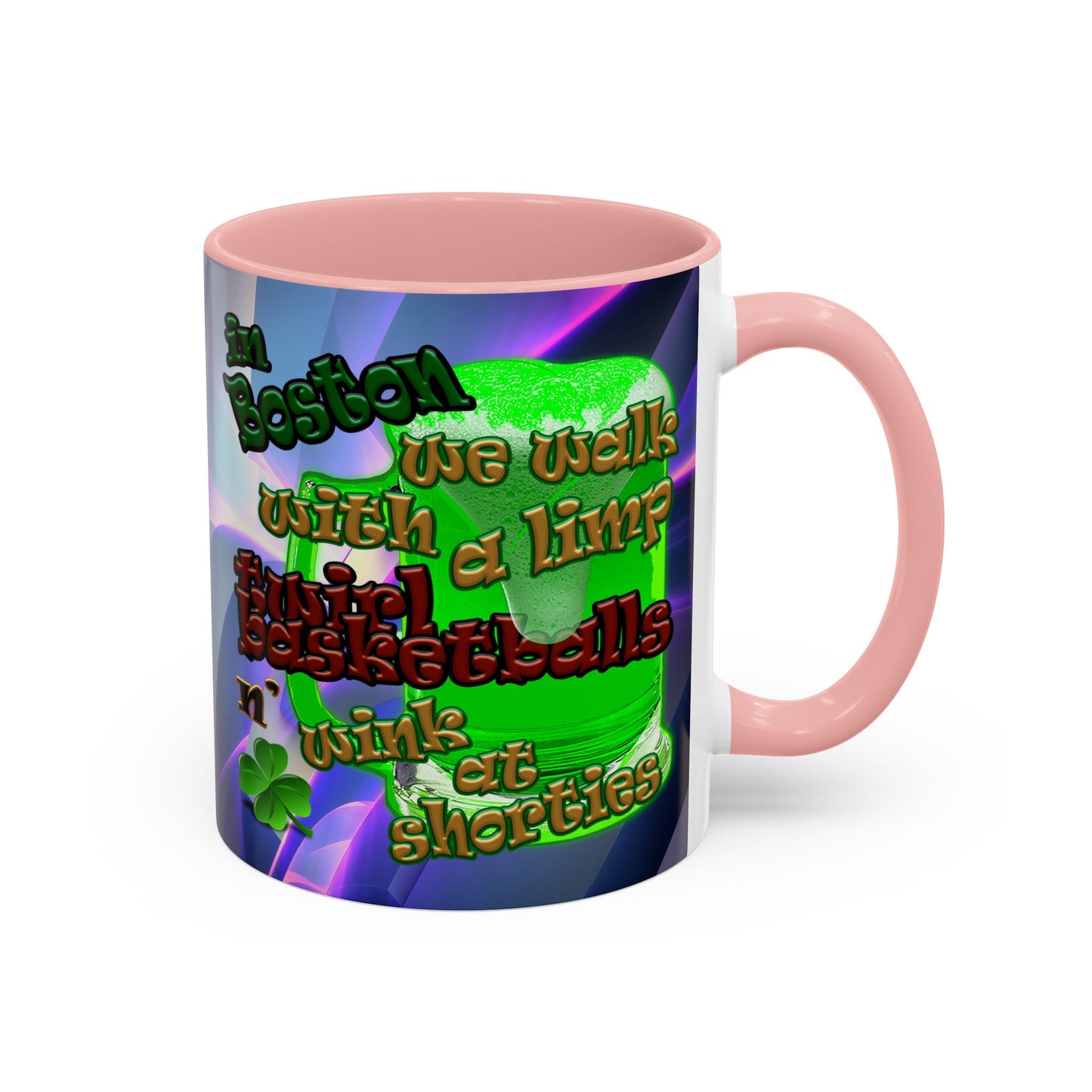 celtics logo - Accent Mug (grey-pink wave)