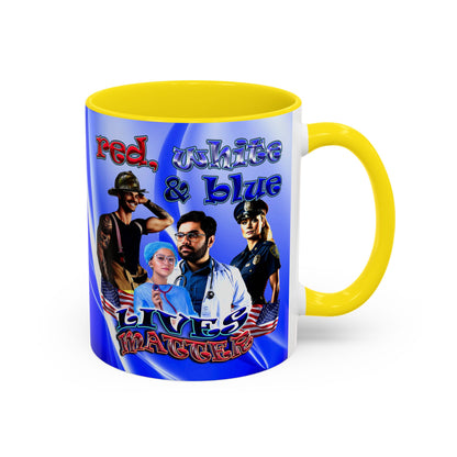 rw&b lives matter - Accent Mug (blue-white wave)