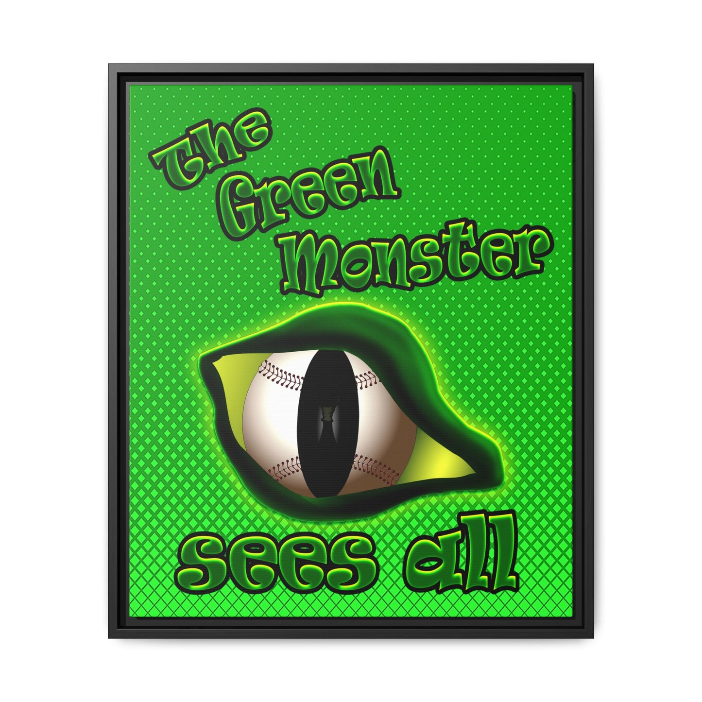 green monster - framed canvas art (logo green)