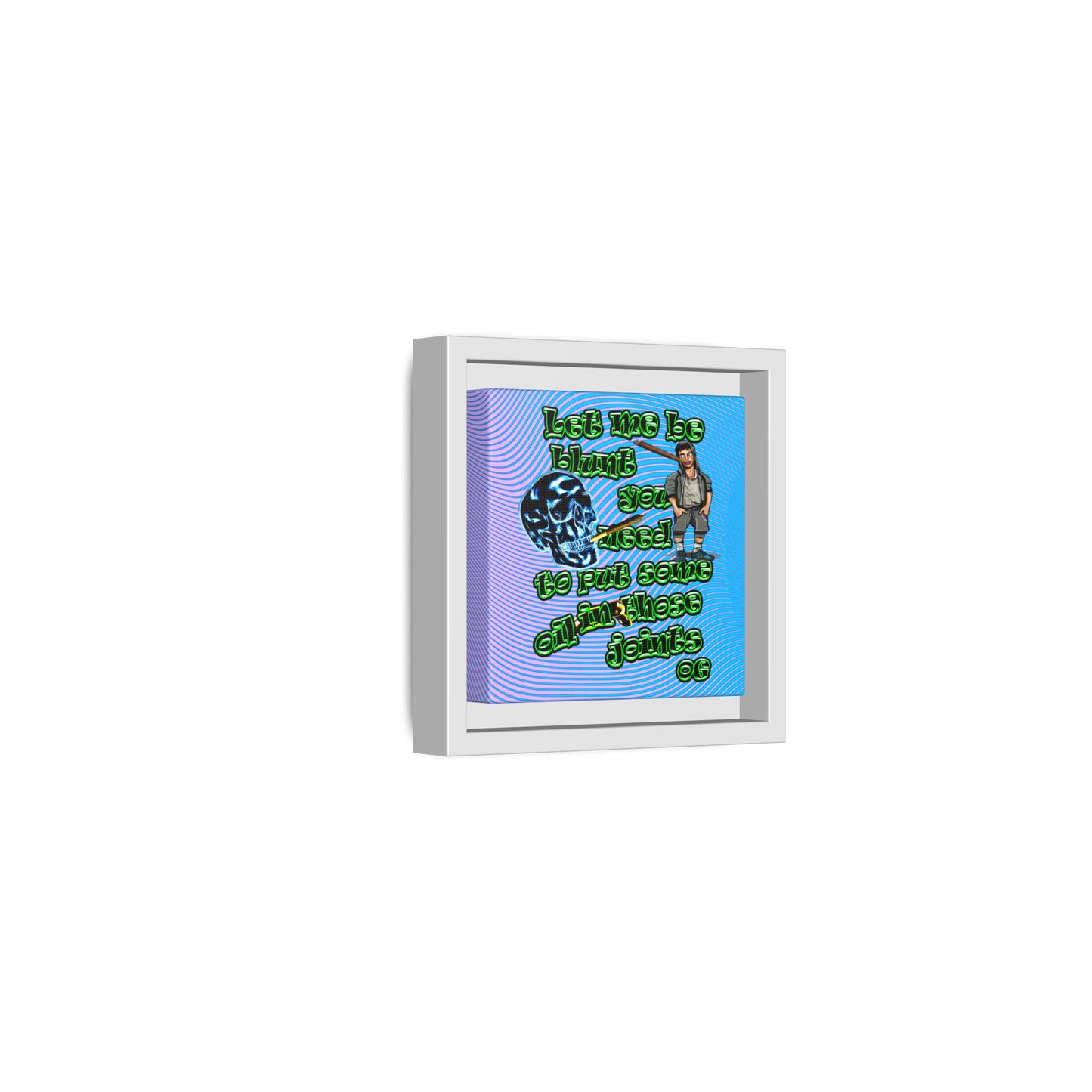 og - framed canvas art (light blue-purple wave)